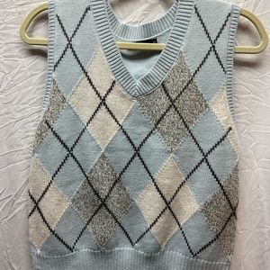 Mood & Madison Argyle Patterned Sweater Vest